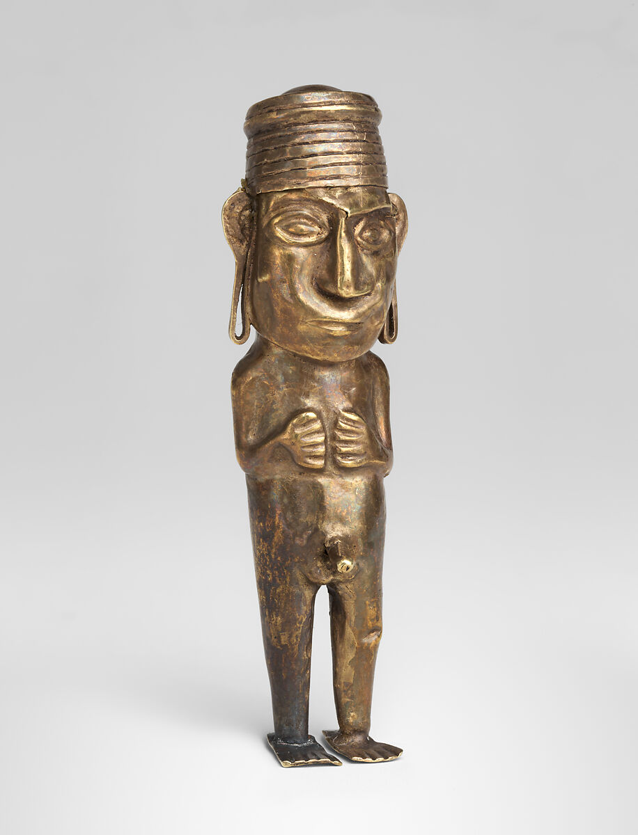 Miniature male effigy, Inca artist(s), Gold-silver alloy, Inca 
