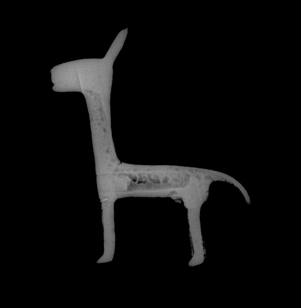 Miniature camelid effigy, Inca artist(s), Silver, gold, copper alloy, Inca