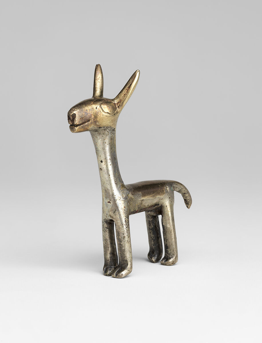 Miniature camelid effigy, Inca artist(s), Silver, gold, copper alloy, Inca