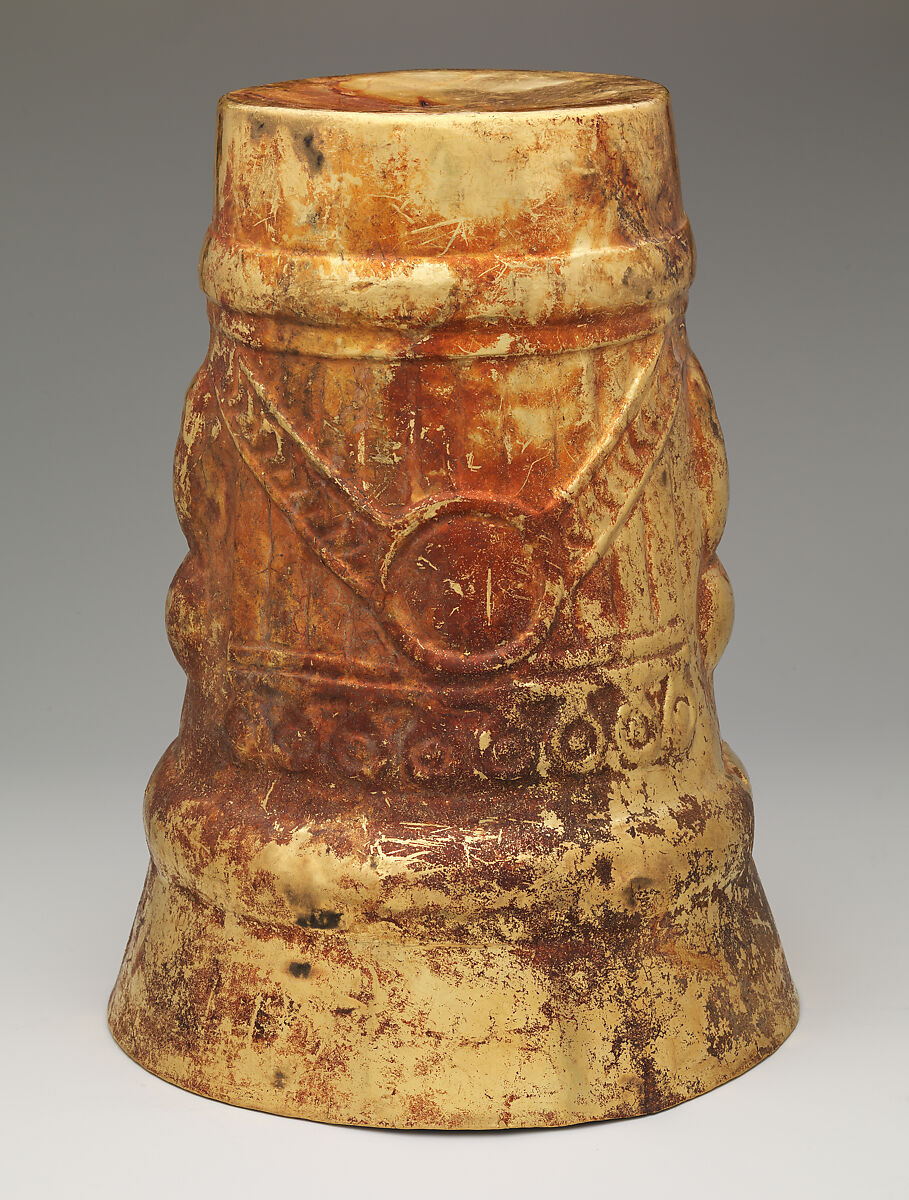 Beaker with inverse face, Lambayeque (Sicán) artist(s), Gold, Lambayeque (Sicán)