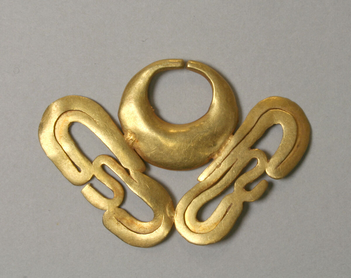 Nose Ornament, Gold (hammered), Colombia (?) 