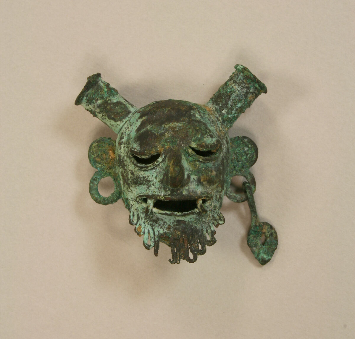 Head Pendant, Copper (cast), Mixtec 
