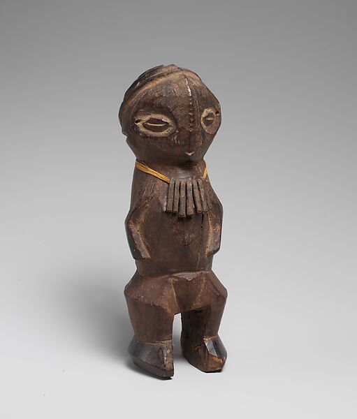 Figure: Female, Wood, raffia, iron, camwood pigment, Ngbaka 