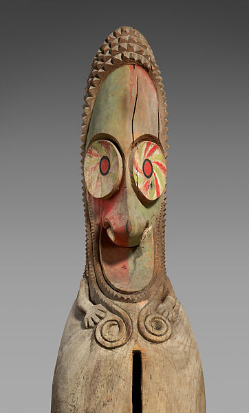 Atingting kon (slit gong), Tin Mweleun (commissioned by Tain Mal), Wood, paint