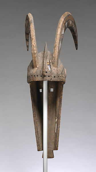 Kuma (hornbill helmet mask), Bobo blacksmith, Ceiba(?) wood, pigment, Bobo