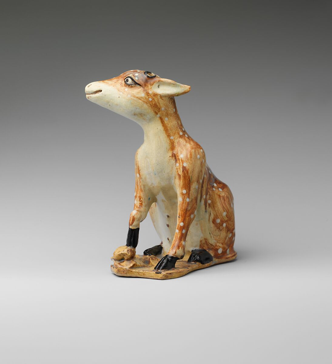 Deer Figure, Tin-glazed earthenware, Mexican