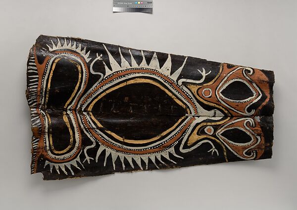 Painting from a Ceremonial House Ceiling, Kwanggi, Kalaba, Sago palm spathe, paint, Kwoma, Kalaba clan 