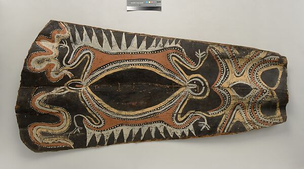 Painting from a Ceremonial House Ceiling, Kwanggi, Kalaba, Sago palm spathe, paint, Kwoma, Kalaba clan 