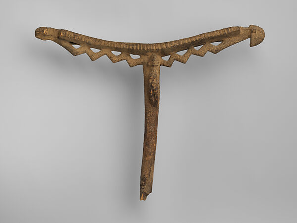 Staff and Stool (Dolaba), Wood, sacrificial materials, Dogon peoples 