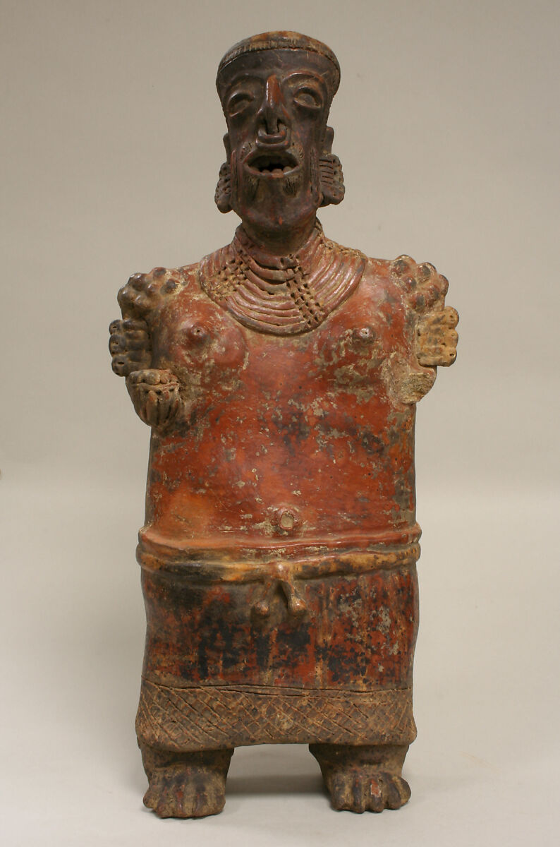 Standing Female Figure, Ceramic, Nayarit 