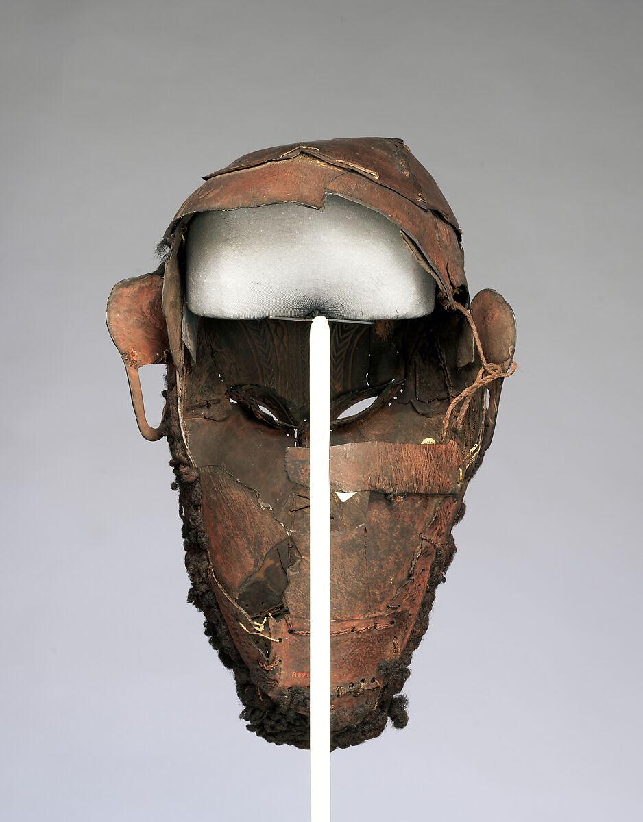 Mask (Le Op), Turtle shell, hair, fiber, pigment, Torres Strait Island people