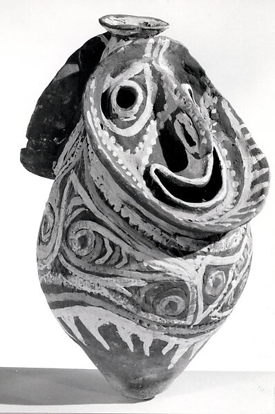 Head for Yam Ceremony (Yena or Was Au), Kwanggi, Kalaba, Ceramic, paint, Kwoma people, Kalaba clan 