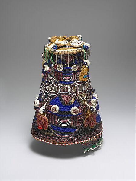 Adéńlá (big crown), Yoruba bead artist, Glass beads, cotton, bone, wood, mixed media offerings, Yoruba peoples