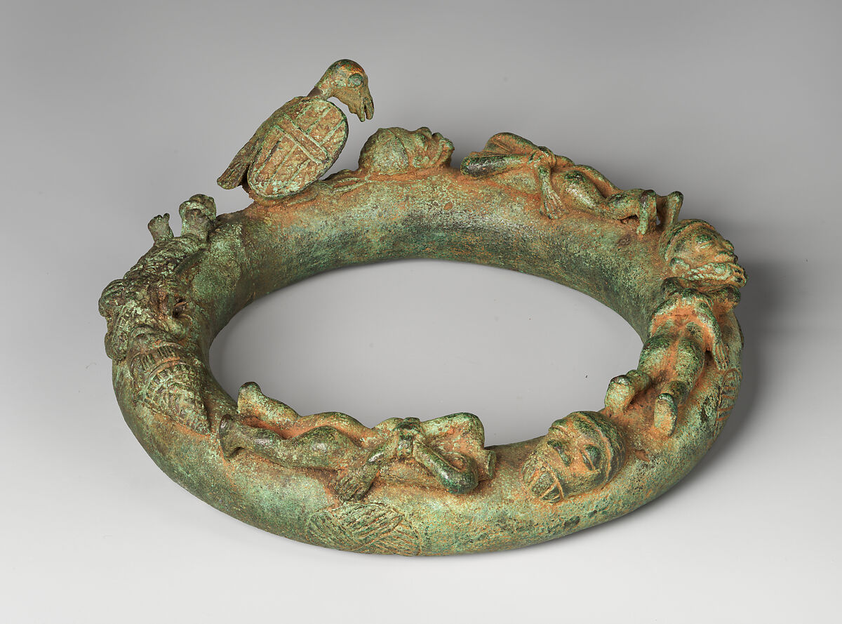 Altar Ring, Brass or copper alloy, Yoruba peoples, Ife group  