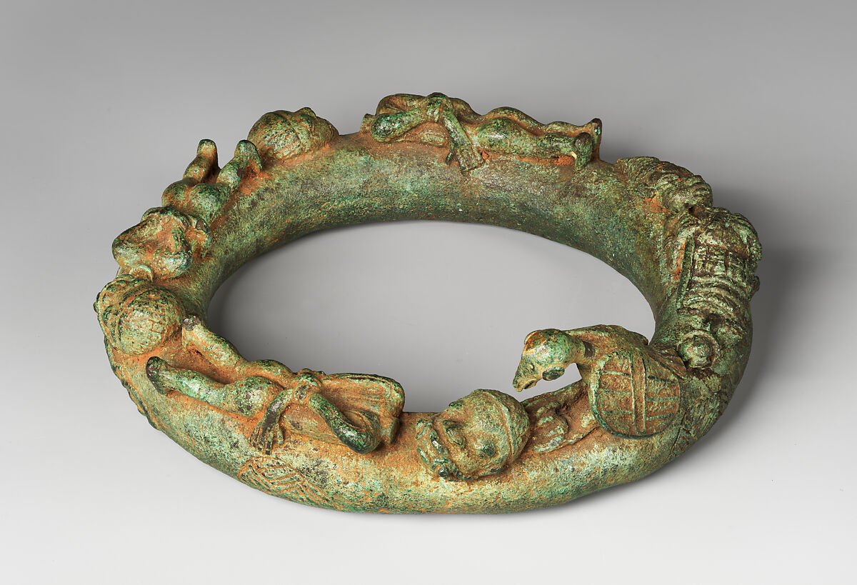 Altar Ring, Lower Niger Valley caster, Copper alloy, Yoruba peoples, Ife group 