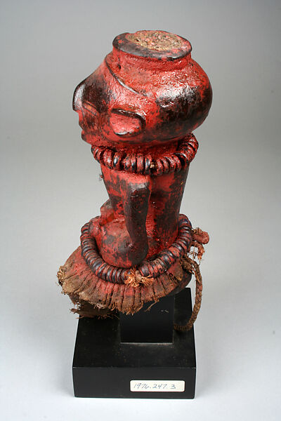 Half Figure: Female, Wood, cloth, oil patina, beads, pigment, fiber, string, Luba or Hemba peoples