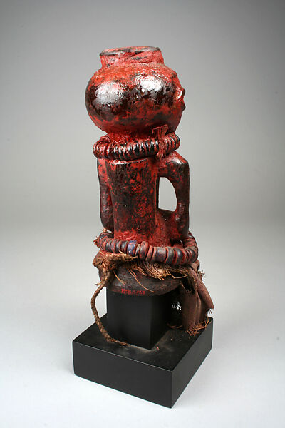 Half Figure: Female, Wood, cloth, oil patina, beads, pigment, fiber, string, Luba or Hemba peoples