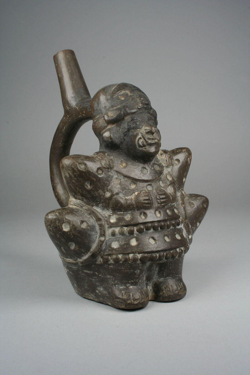 Bottle, Deity Figure, Ceramic, slip, pigment, Moche 