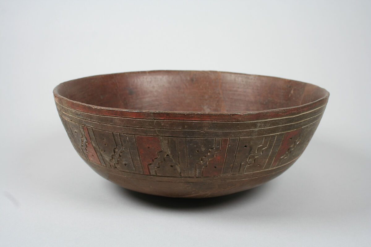 Painted Bowl, Ceramic, slip, pigment, Paracas 