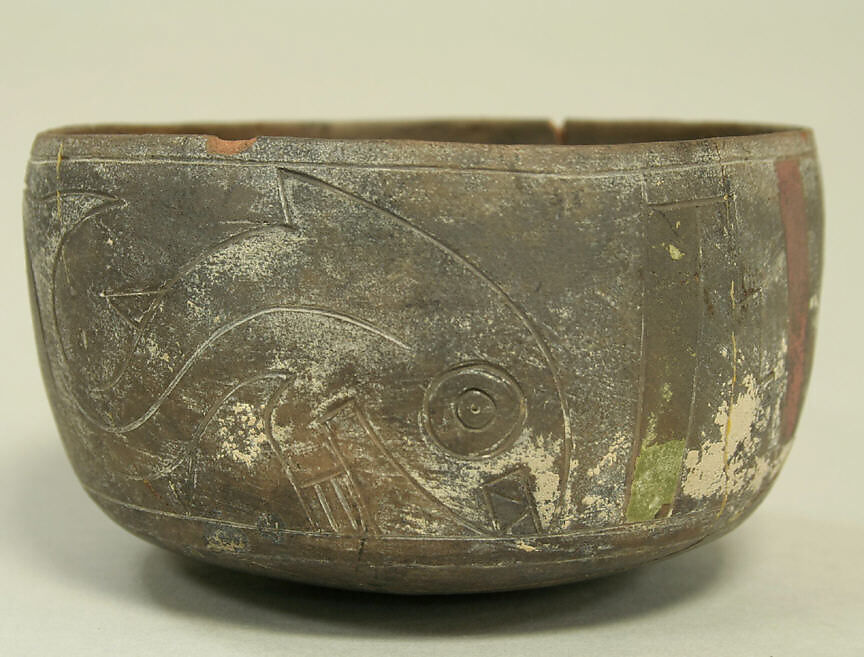Painted Bowl with Whale, Ceramic, pigment, Paracas