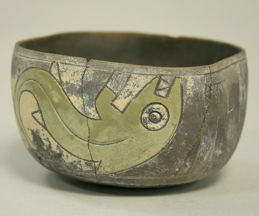 Painted Bowl with Whale, Ceramic, pigment, Paracas 