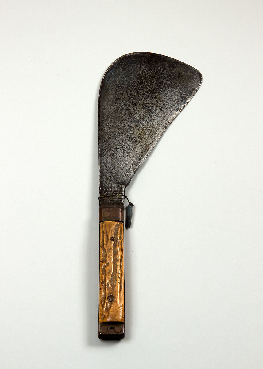 Sword (Ayda Katti), Steel, brass, horn (stag), Indian, Coorg