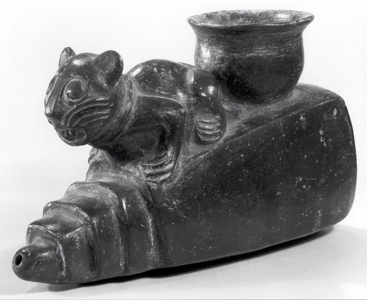 Blackware Paccha with Feline, Ceramic, Inca