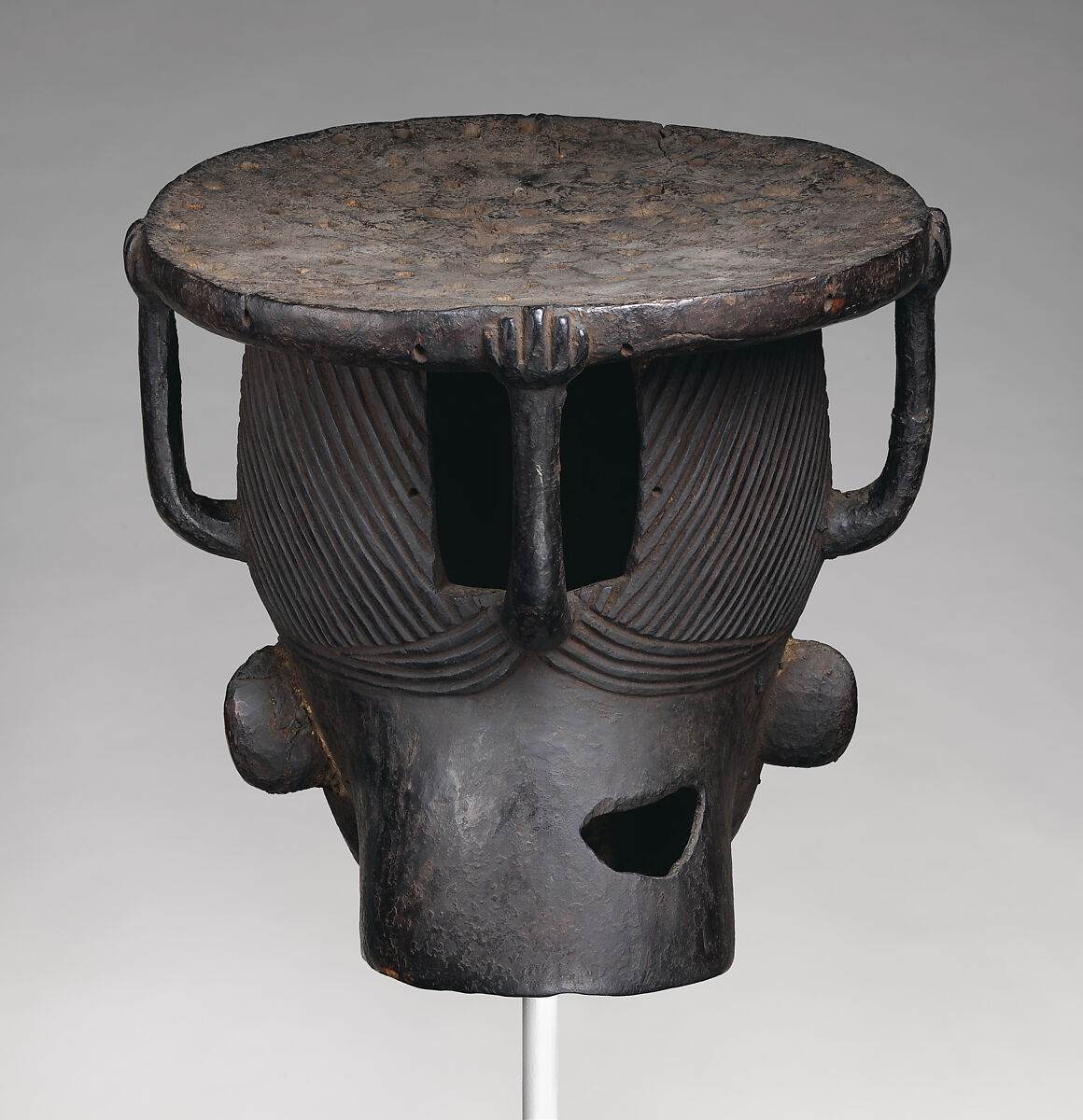 Helmet crest, Grassfields artist, Wood, iron, copper, pigment(?), wax, Kom kingdom, Laiko