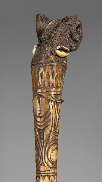 Dagger, Bone, cowrie shells, Kwoma people