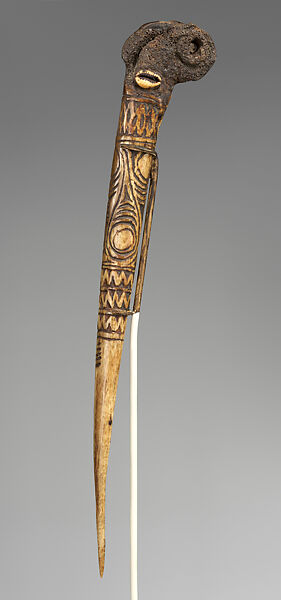Dagger, Bone, cowrie shells, Kwoma people