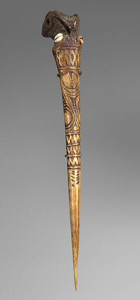 Dagger, Bone, cowrie shells, Kwoma people