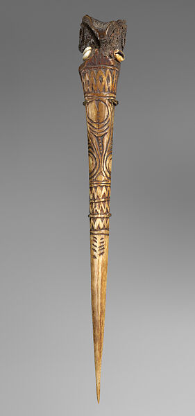 Dagger, Bone, cowrie shells, Kwoma people 