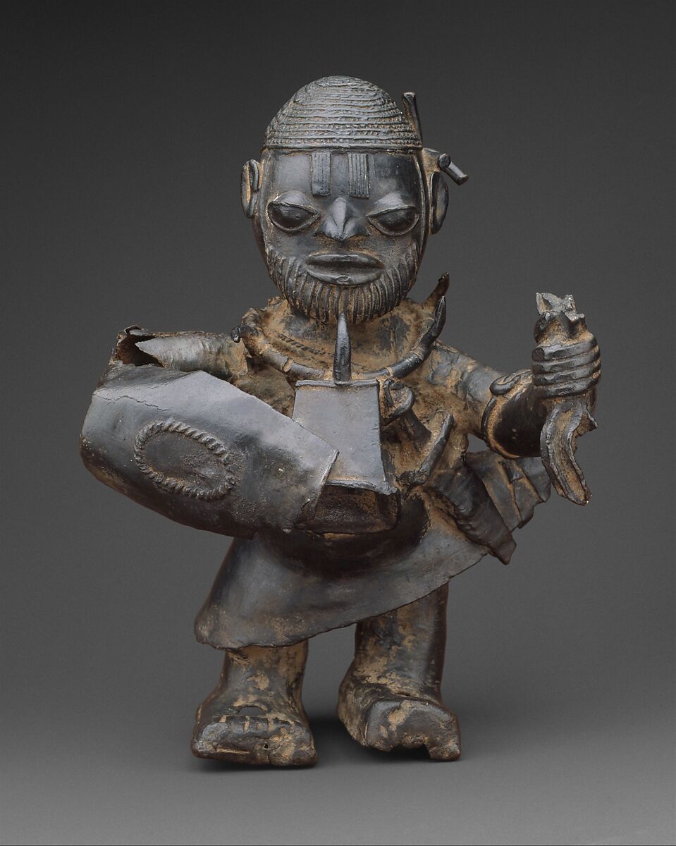 Figure: Male Warrior, Brass, Lower Niger Bronze Industry 