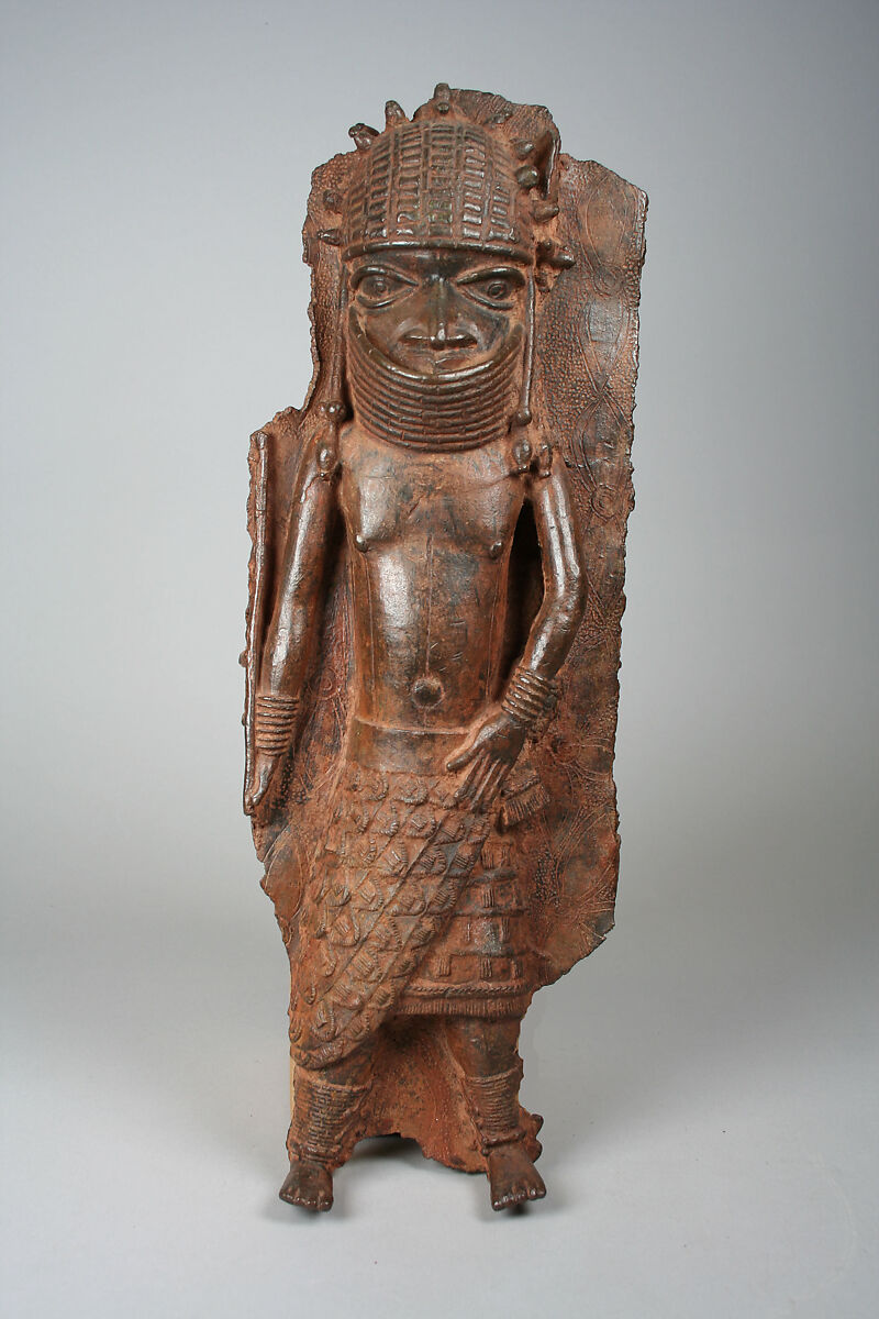 Plaque Fragment: Warrior Chief, Brass, Edo peoples 