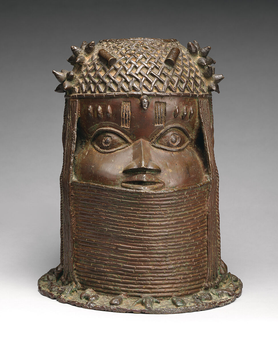 Head of an Oba, Brass, iron, Edo peoples 