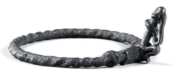 Bracelet: Seated Figure (Dyongou Serou), Brass, iron, Dogon peoples 