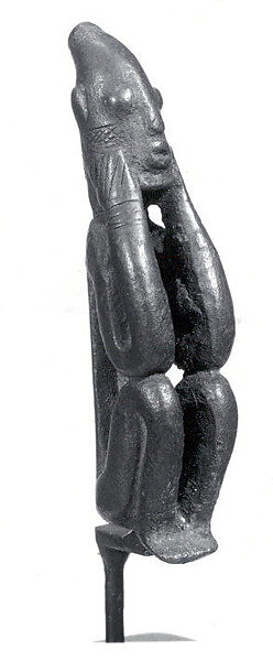 Figure: Seated Male (Dyongou Serou), Brass, Dogon peoples 