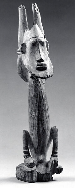 Figure: Seated Male (Nommo), Wood, Dogon peoples 