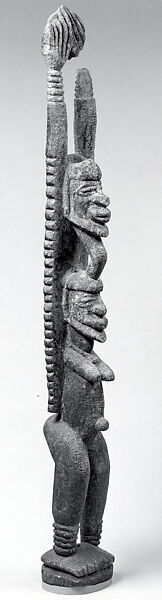 Double-Headed Figure, Wood, sacrificial materials, Dogon or Tellem  peoples (?) 