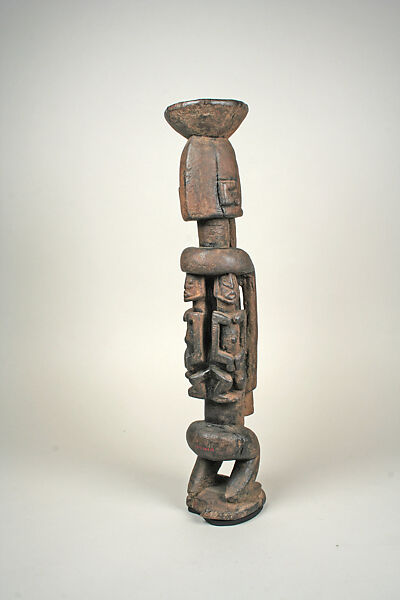 Figure: Mother with Twins, Dogon blacksmith, Wood, Dogon peoples