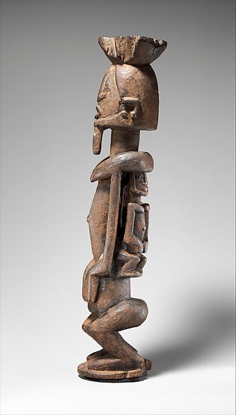 Figure: Mother with Twins, Dogon blacksmith, Wood, Dogon peoples