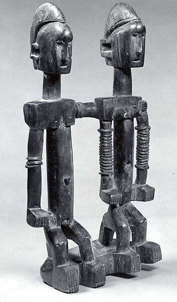 Figure: Seated Couple, Wood, metal, Dogon peoples 