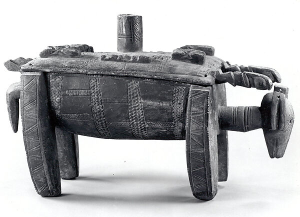 Lidded Vessel: Zoomorphic, Wood, wax, Dogon peoples 