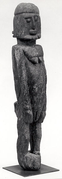 Figure: Female, Wood, sacrificial materials, Dogon peoples 