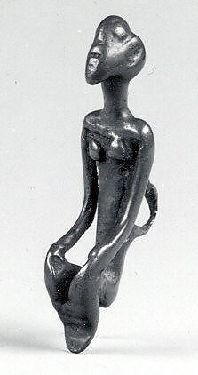 Pendant: Seated Figure, Brass, Dogon peoples 