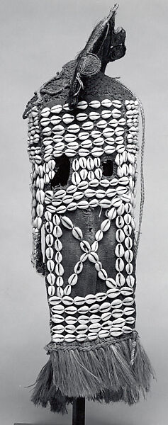 Helmet Mask (Bede), Dogon artist, Cotton cloth, thread, cowrie shells, fiber, pigment, Dogon peoples