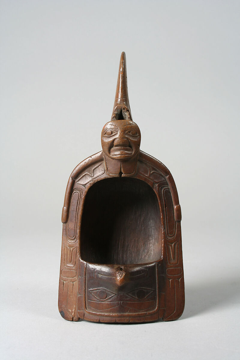 Raven Bowl, Wood, paint, Haida