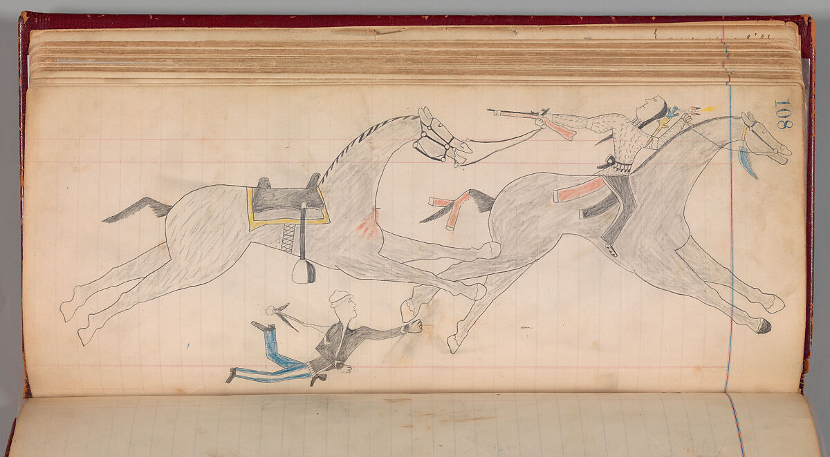 Maffet Ledger, Paper, graphite, watercolor, crayon, Southern and Northern Cheyenne