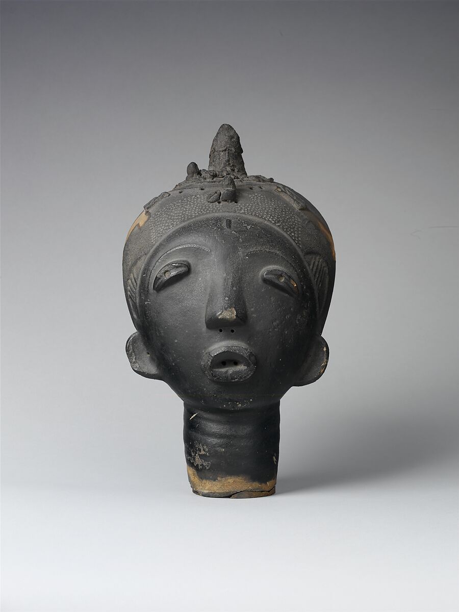 Memorial Head (Ntiri), Terracotta, Akan peoples 