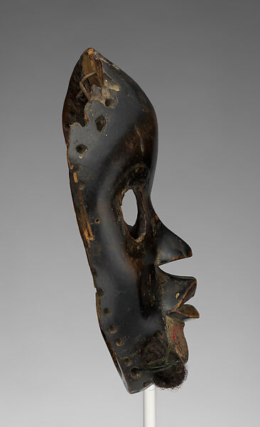 Gunyege face mask, Dan artist, Wood, felt, human hair, cord, iron, clay, pigment(?), tukula(?), Dan peoples